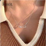 Zircon Oval Pendant Necklace for Women