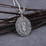 Vintage Saint Mary Pendant Necklace Christian Charm Jewelry Gift