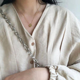 Silver Irregular Charm Necklace S-N532
