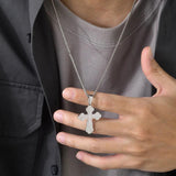Orthodox Cross Necklace, Stainless Steel Solid Cross Pendant Collar