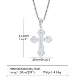 Orthodox Cross Necklace, Stainless Steel Solid Cross Pendant Collar