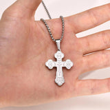 Orthodox Cross Necklace, Stainless Steel Solid Cross Pendant Collar