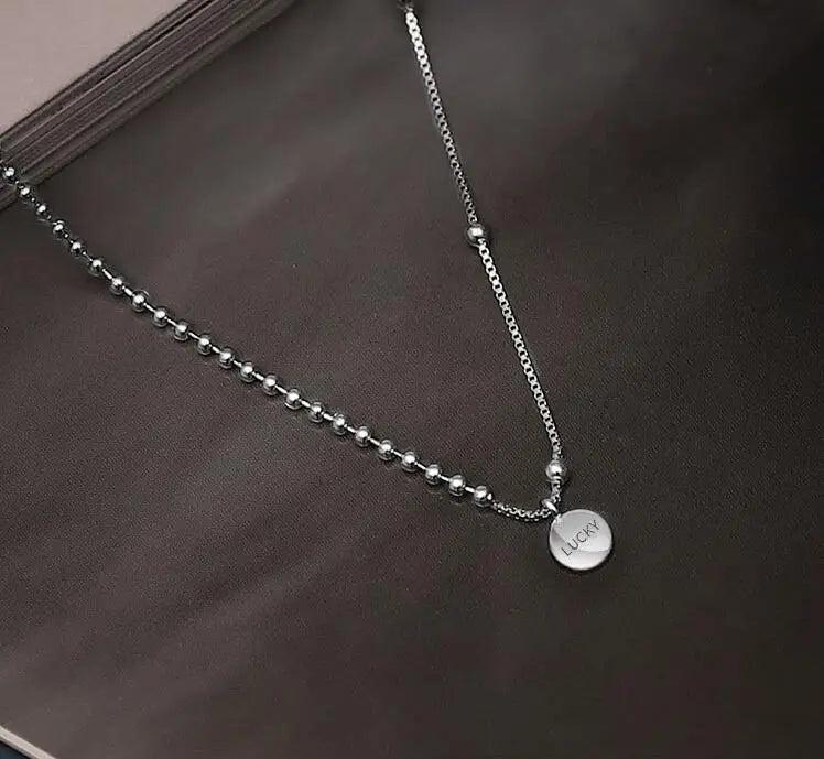 Luck Bead Chain Necklace LUCKY Letter Necklace For Women