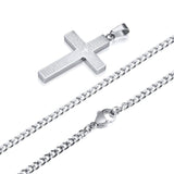 Men's Stainless Steel Bible Cross Pendant Necklace