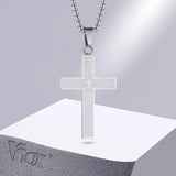 Men's Stainless Steel Bible Cross Pendant Necklace
