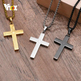 Men's Stainless Steel Bible Cross Pendant Necklace