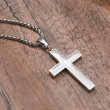 Men's Stainless Steel Bible Cross Pendant Necklace