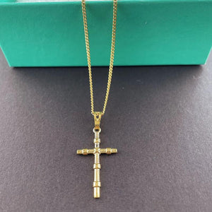 24K Cross Pendant Necklace for Men & Women