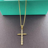 24K Cross Pendant Necklace for Men & Women