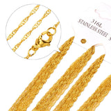 10pcs Stainless Steel Twisted Singapore Chain Necklace 2mm Width