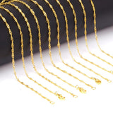 10pcs Stainless Steel Twisted Singapore Chain Necklace 2mm Width