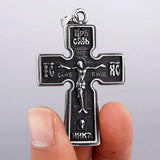 316L Titanium Steel Jesus Christ Cross Men's Pendant Necklace