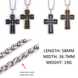 316L Titanium Steel Jesus Christ Cross Men's Pendant Necklace