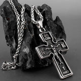 316L Titanium Steel Jesus Christ Cross Men's Pendant Necklace