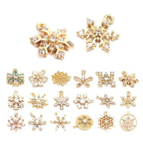 24K Brass Zircon Snowflake Charms DIY Jewelry Making Supplies