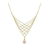 Pearl Fishtail Metal Lace Necklace for Women