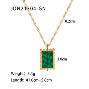 Youthway Waterproof Square Fritillary Pendant Necklace