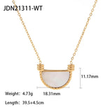 Youthway Natural Stone Shell Stainless Steel Pendant Necklace