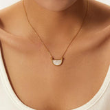 Youthway Natural Stone Shell Stainless Steel Pendant Necklace