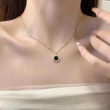 Classic Stainless Steel Roman Digital Pendant Necklace