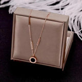 Classic Stainless Steel Roman Digital Pendant Necklace