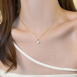 Square Opal Pendant Chain Necklace Party Set for Women