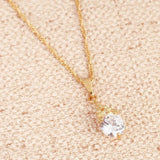 Christmas Gold CZ Pagoda Pendant Necklace Crystal Jewelry