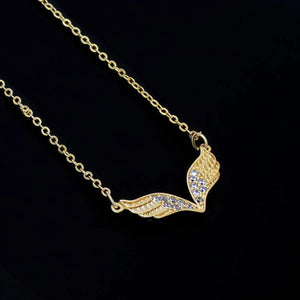 24K Plated Angel Wing Zircon Necklace