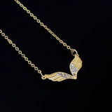 24K Plated Angel Wing Zircon Necklace