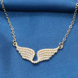 24K Plated Angel Wing Zircon Necklace