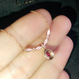18K Red Zircon Smile Pendant Sweater Chain Bridal Jewelry