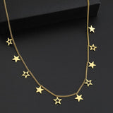 Stainless Steel Mini Stars Pendant Choker Chain