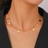 Stainless Steel Mini Stars Pendant Choker Chain