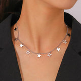 Stainless Steel Mini Stars Pendant Choker Chain
