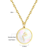 Arabic Alphabet Shell Pendant Necklace Stainless Steel Letter Coller Party