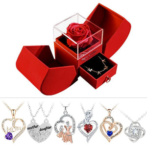 Mom and Daughter Matching Jewelry Pendant Necklace with Soap Forever Rose