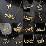 Custom Necklace Personalized Nameplate Heart Cross Pendant