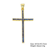 18K Plated Rosary Cross Pendant Evil Eye Charms