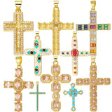 18K Plated Rosary Cross Pendant Evil Eye Charms