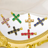 18K Plated Rosary Cross Pendant Evil Eye Charms