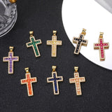18K Plated Rosary Cross Pendant Evil Eye Charms