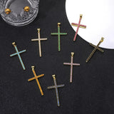 18K Plated Rosary Cross Pendant Evil Eye Charms