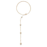 Stonefans Zircon Flowers Crystal Choker Necklace