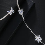 Stonefans Zircon Flowers Crystal Choker Necklace