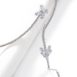 Stonefans Zircon Flowers Crystal Choker Necklace