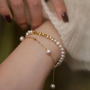 925 Silver Double Layered Pearl Bracelet