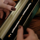925 Silver Double Layered Pearl Bracelet