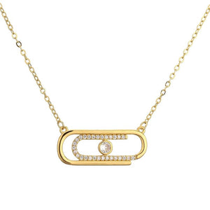Paper Clip Pendant Necklace for Women Engagement Party Accessories