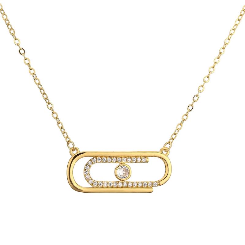 Paper Clip Pendant Necklace for Women Engagement Party Accessories