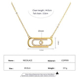 Paper Clip Pendant Necklace for Women Engagement Party Accessories